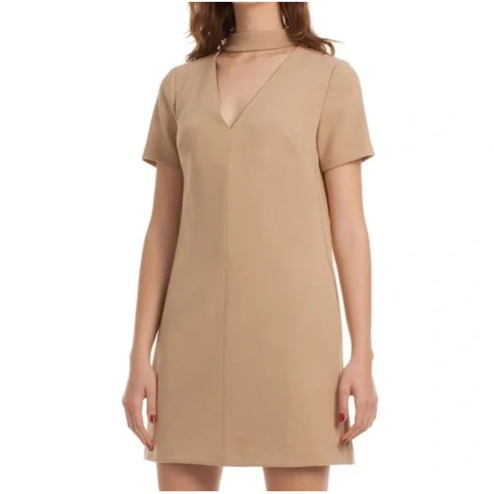 NWT Trina Turk Dress Camel Choker Short Sleeve Mini Dress - Picture 9 of 10